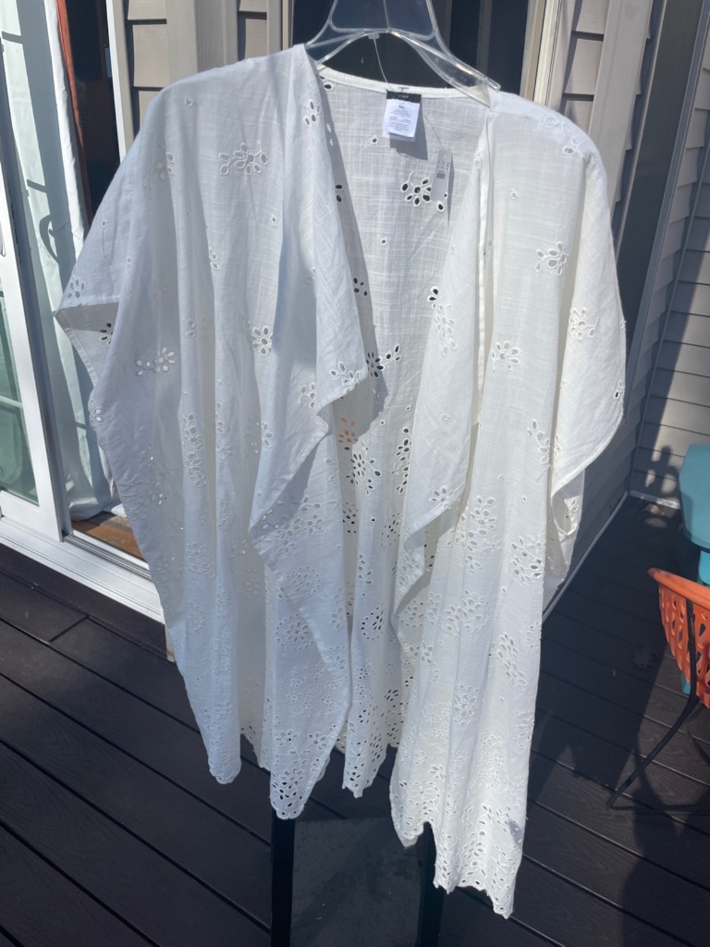 J. Crew White Eyelet Linen Kimono